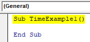 VBA Time Example 1-1