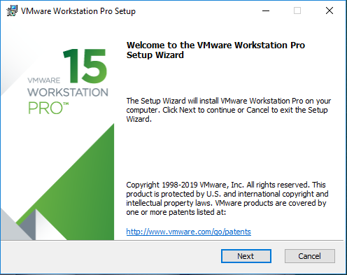 VMware worksttation pro setup wizard
