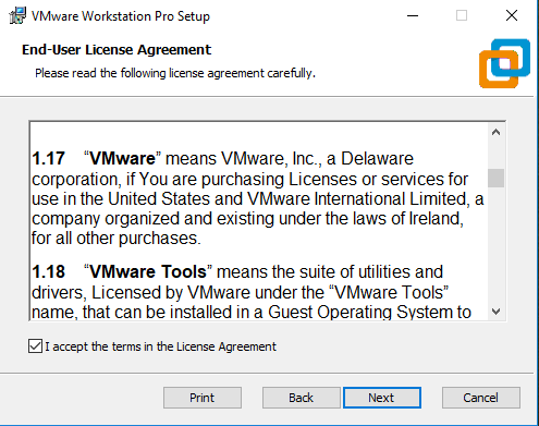 VMware license agreement