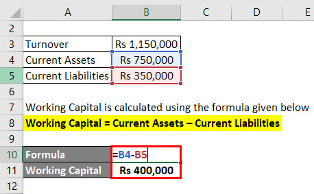 Calculation of Working Capital 1