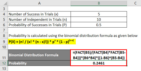 Binomial Distribution Formula Example 1-2