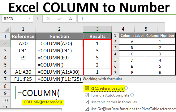 Excel Column to Number