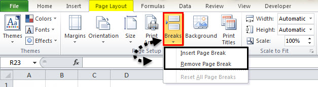 Excel Insert Page Break