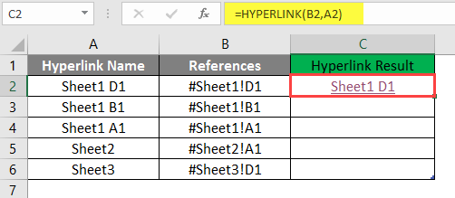 HYPERLINK Formula in Excel example 1-6