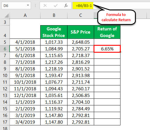 Information Ratio Formula Example 2-2