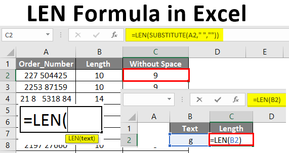 LEN Formula in Excel 