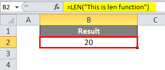 LEN Formula in Excel Example 3-2