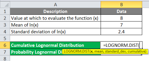 Lognormal Distribution in Excel Example 1-2