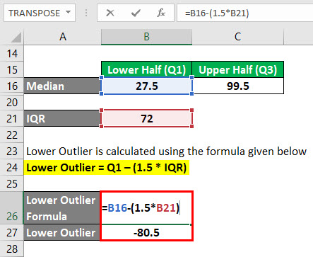 Outliers Formula Example 2-7