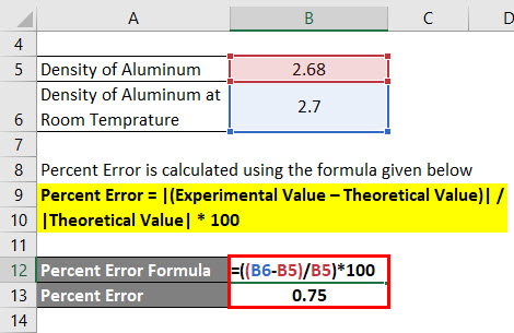 Percent Error Example 1-2