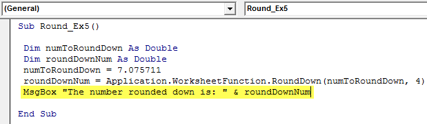 Round Function in excel Example 5.4