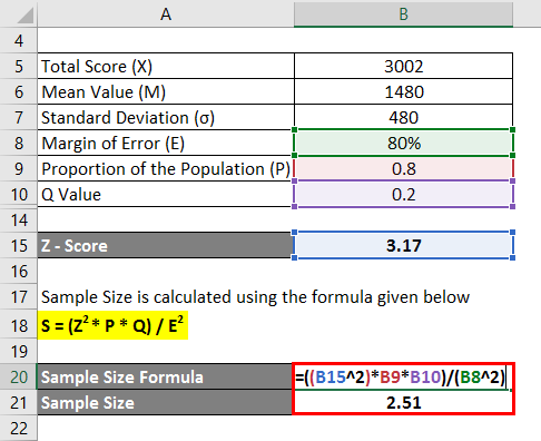 Sample Size Formula Example 1-3