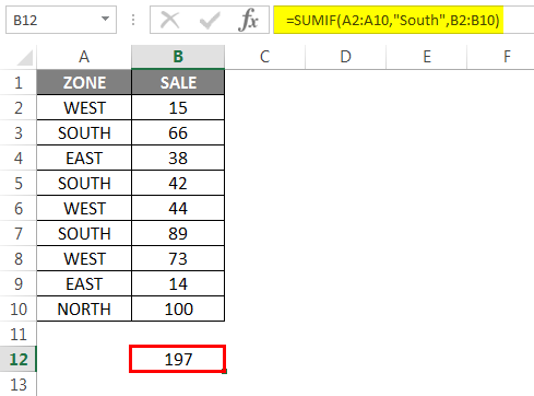 Sumif Formula Example 3.3