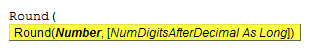 Syntax of Round Function
