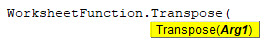 Syntax of Transpose