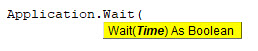 Syntax of Wait Function