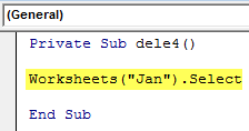 VBA Delete Column Example 5-1