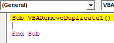 VBA Duplicates example 1.1