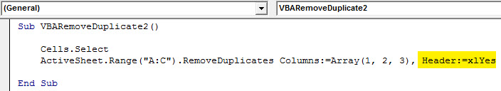 Dupli VBA Header