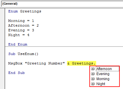 VBA Enum Example 1-5