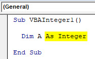 VBA Integer Example 1-4