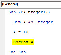 VBA Integer Example 1-6