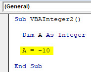 VBA Integer Example 2-4