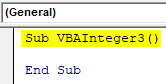 VBA Integer Example 3-1