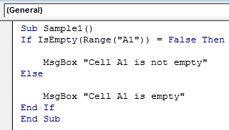 VBA IsEmpty Example 2-2