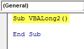 VBA Long Example 2.1