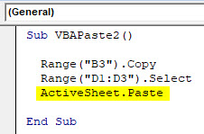 VBA Paste Example 2-4