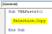 VBA Paste Example 3-2