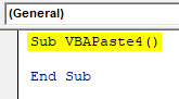 VBA Paste Example 4-1
