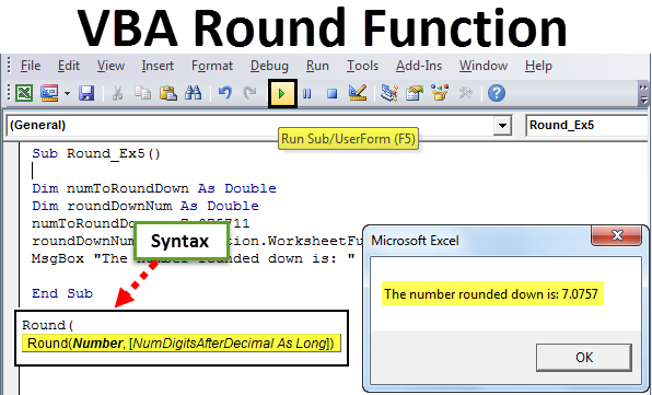 VBA Round Function in Excel