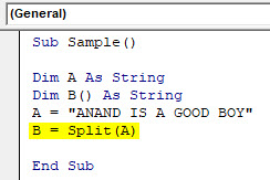 VBA Split Example 1-6