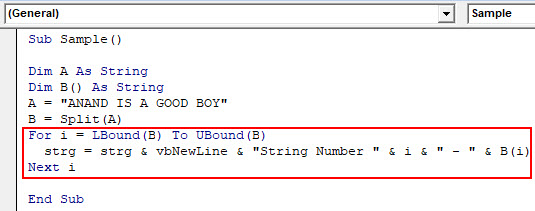 VBA Split Example 1-7