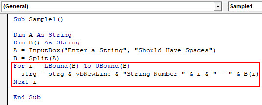VBA Split Example 2-6