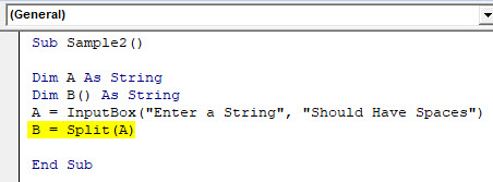 VBA Split Example 3-5