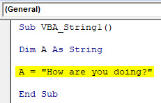 VBA String Example 1-4