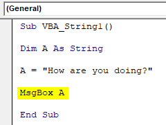 VBA String Example 1-5