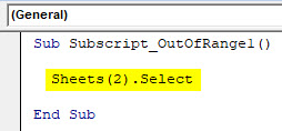 VBA Subscript out of Range Example 1-4