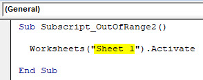 VBA Subscript out of Range Example 2-3