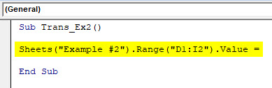 VBA Transpose Example 2-2