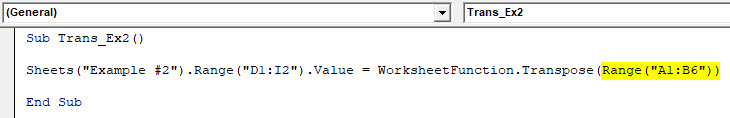 VBA Transpose Example 2-4