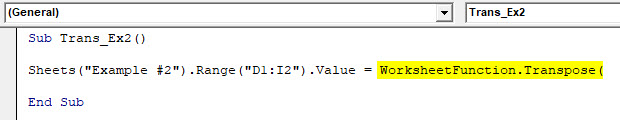 VBA Transpose Example 2-3
