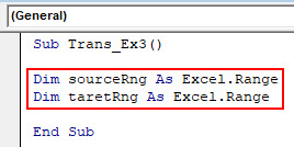VBA Transpose Example 3-3