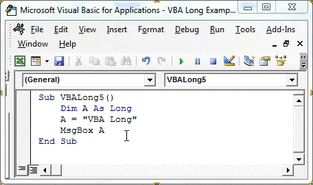 VBA long 5