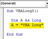 VBA long Example 5.4
