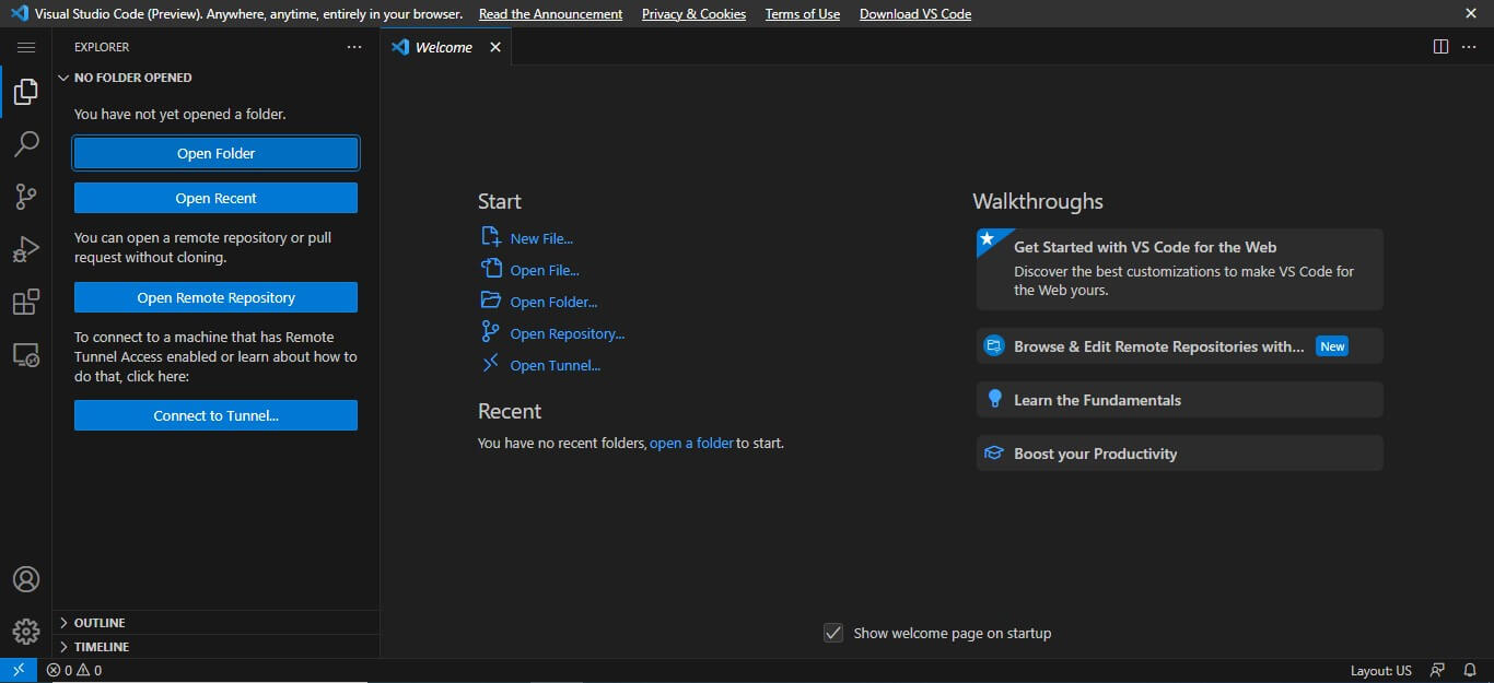 Visual Studio code Application