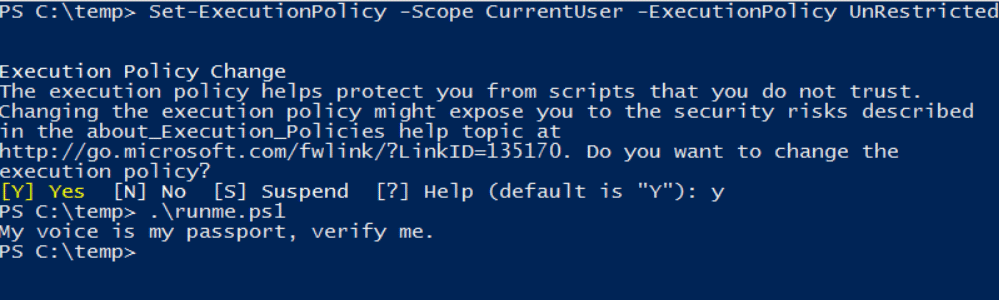 cself-execution policy(PowerShell Commands)